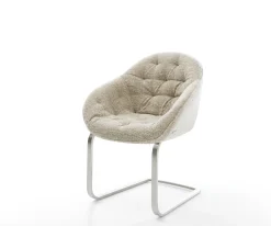FreischwingerGaio-Flex Webstoff Soft Beige Freischwinger flach Edelstahl Sofort versandfertig