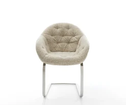 FreischwingerGaio-Flex Webstoff Soft Beige Freischwinger flach Edelstahl Sofort versandfertig