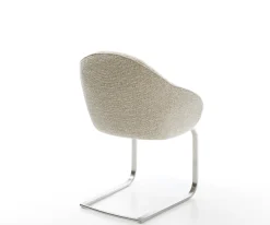 FreischwingerGaio-Flex Webstoff Soft Beige Freischwinger flach Edelstahl Sofort versandfertig