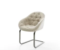 FreischwingerGaio-Flex Webstoff Soft Beige Freischwinger flach Graphit Sofort versandfertig