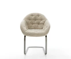 FreischwingerGaio-Flex Webstoff Soft Beige Freischwinger flach Graphit Sofort versandfertig