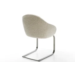 FreischwingerGaio-Flex Webstoff Soft Beige Freischwinger flach Graphit Sofort versandfertig