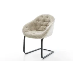 FreischwingerGaio-Flex Webstoff Soft Beige Freischwinger flach Schwarz Sofort versandfertig