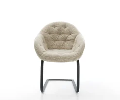 FreischwingerGaio-Flex Webstoff Soft Beige Freischwinger flach Schwarz Sofort versandfertig
