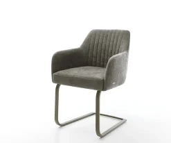 FreischwingerGreg-Flex Bouclé Soft Schlamm Freischwinger flach Effektfinish Titan Taschenfederkern Sofort versandfertig