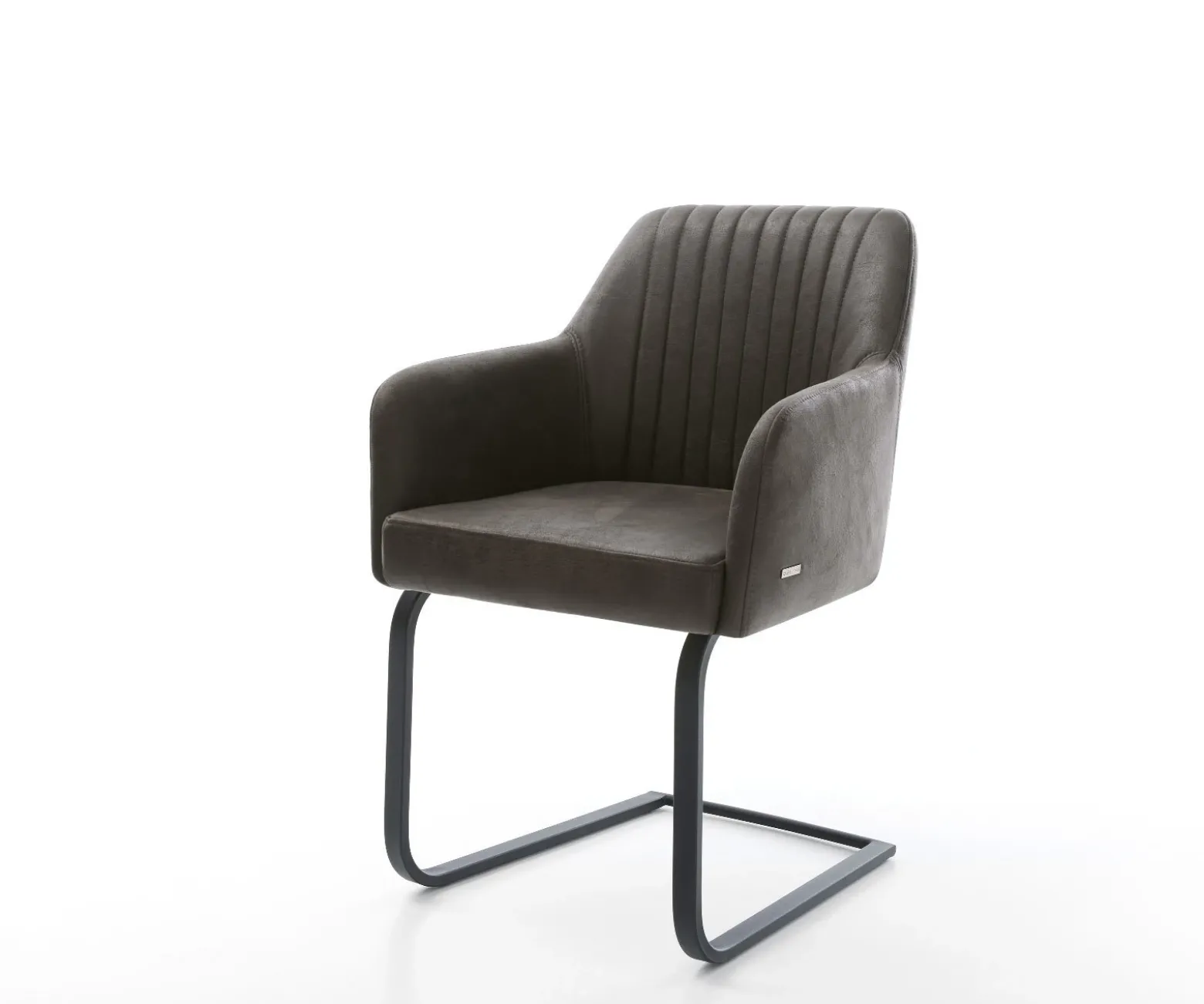 FreischwingerGreg-Flex Mikrofaser Anthrazit Vintage Freischwinger flach Schwarz Taschenfederkern Sofort versandfertig