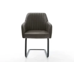 FreischwingerGreg-Flex Mikrofaser Anthrazit Vintage Freischwinger flach Schwarz Taschenfederkern Sofort versandfertig