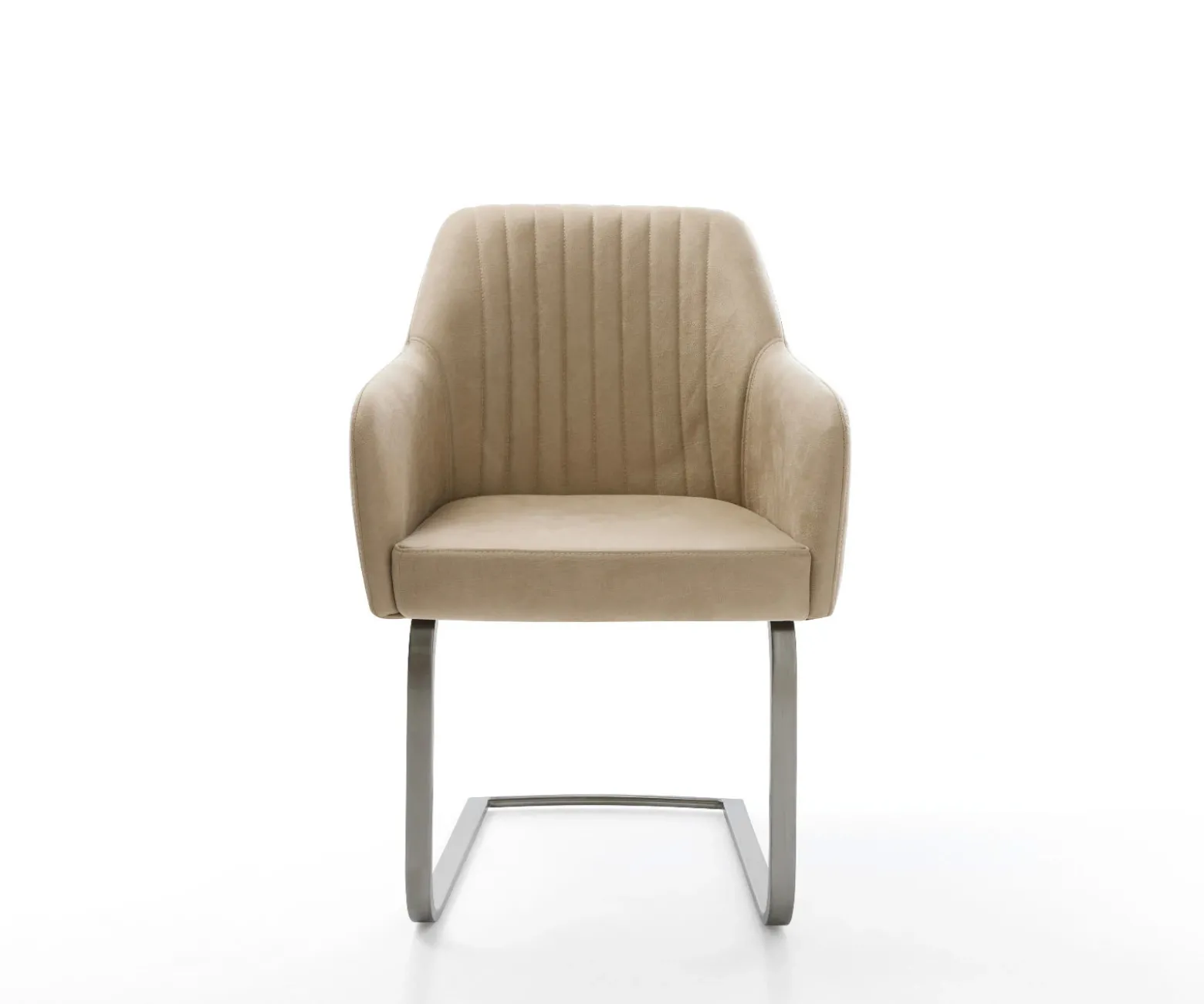 FreischwingerGreg-Flex Mikrofaser Beige Vintage Freischwinger flach Graphit Taschenfederkern Sofort versandfertig