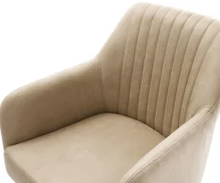 FreischwingerGreg-Flex Mikrofaser Beige Vintage Freischwinger flach Graphit Taschenfederkern Sofort versandfertig