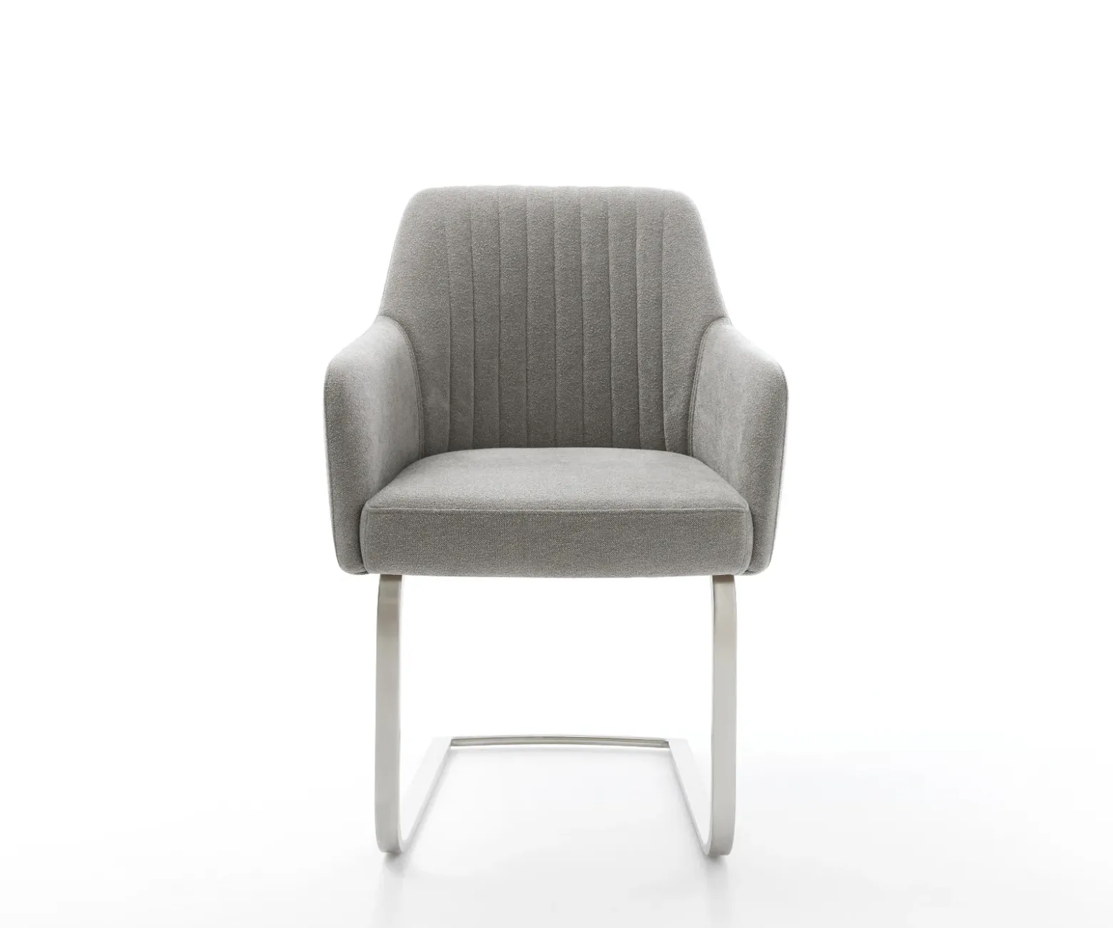 FreischwingerGreg-Flex Strukturstoff Soft Grau Freischwinger flach Edelstahl Taschenfederkern Sofort versandfertig