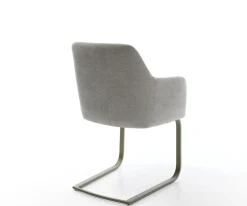 FreischwingerGreg-Flex Strukturstoff Soft Grau Freischwinger flach Effektfinish Titan Taschenfederkern Sofort versandfertig