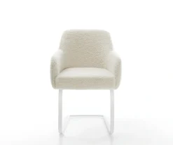 FreischwingerGreg-Flex Teddystoff Beige Freischwinger flach Weiß Taschenfederkern Sofort versandfertig
