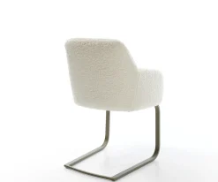 FreischwingerGreg-Flex Teddystoff Beige Freischwinger flach Effektfinish Titan Taschenfederkern Sofort versandfertig