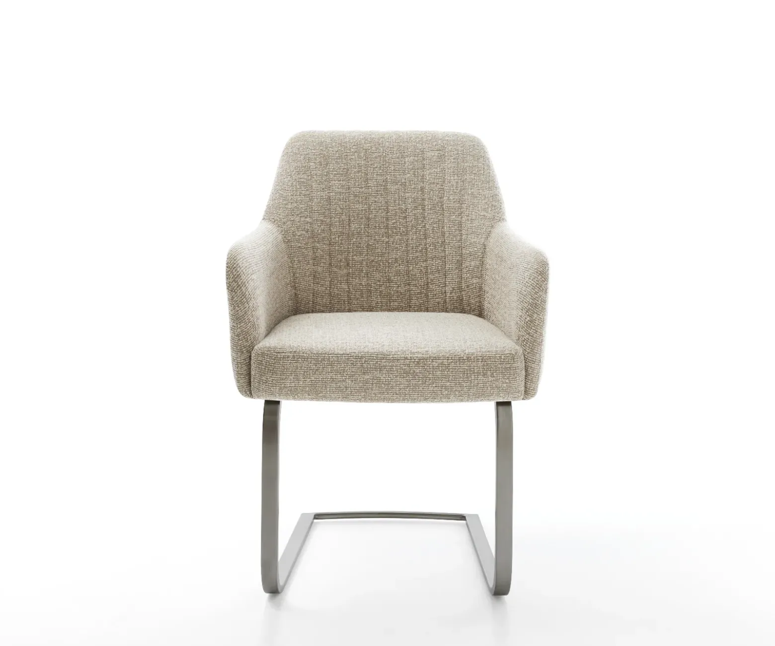 FreischwingerGreg-Flex Webstoff Soft Beige Freischwinger flach Graphit Taschenfederkern Sofort versandfertig