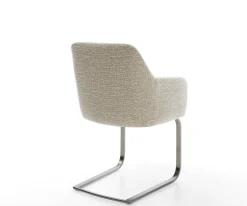 FreischwingerGreg-Flex Webstoff Soft Beige Freischwinger flach Graphit Taschenfederkern Sofort versandfertig