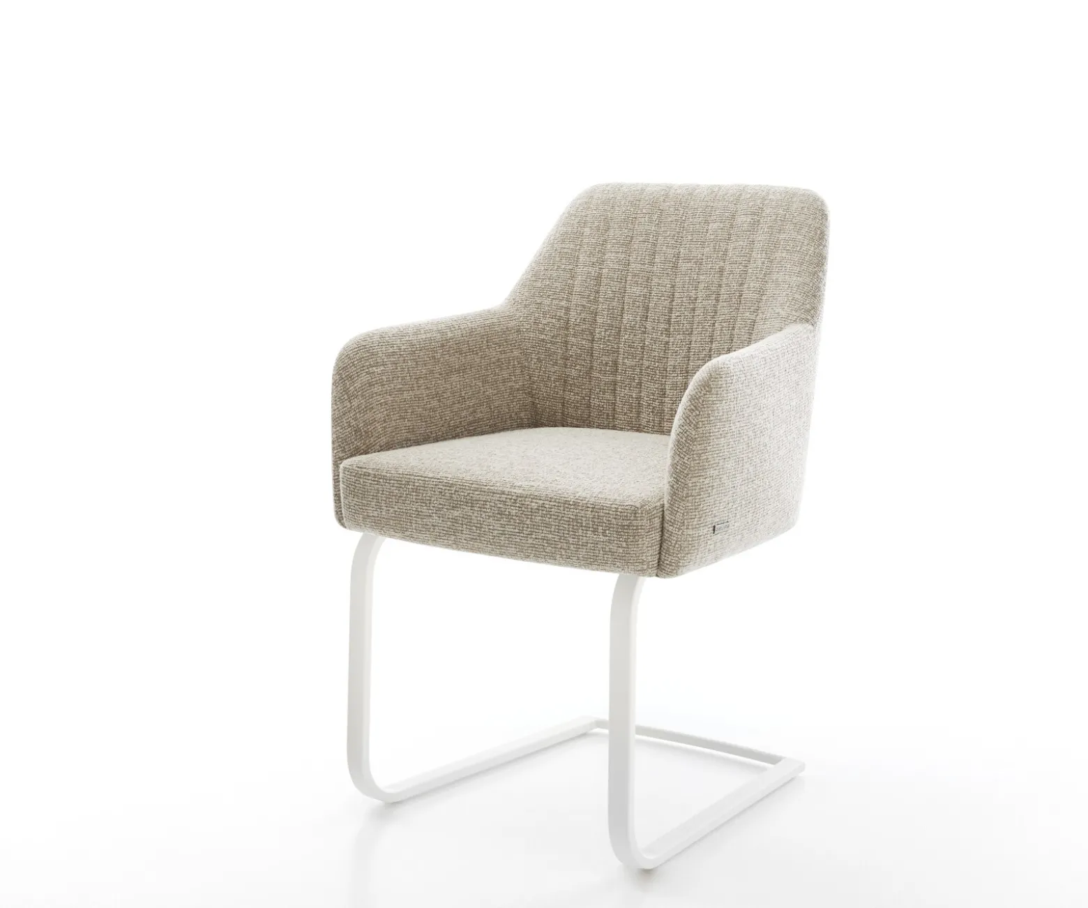 FreischwingerGreg-Flex Webstoff Soft Beige Freischwinger flach Weiß Taschenfederkern Sofort versandfertig