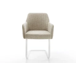 FreischwingerGreg-Flex Webstoff Soft Beige Freischwinger flach Weiß Taschenfederkern Sofort versandfertig