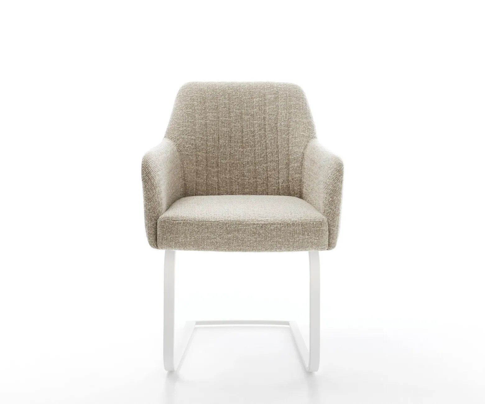 FreischwingerGreg-Flex Webstoff Soft Beige Freischwinger flach Weiß Taschenfederkern Sofort versandfertig