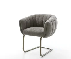 FreischwingerJada-Flex Bouclé Soft Schlamm Freischwinger flach Effektfinish Titan Taschenfederkern Sofort versandfertig