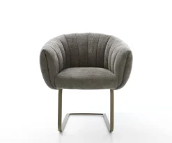 FreischwingerJada-Flex Bouclé Soft Schlamm Freischwinger flach Effektfinish Titan Taschenfederkern Sofort versandfertig