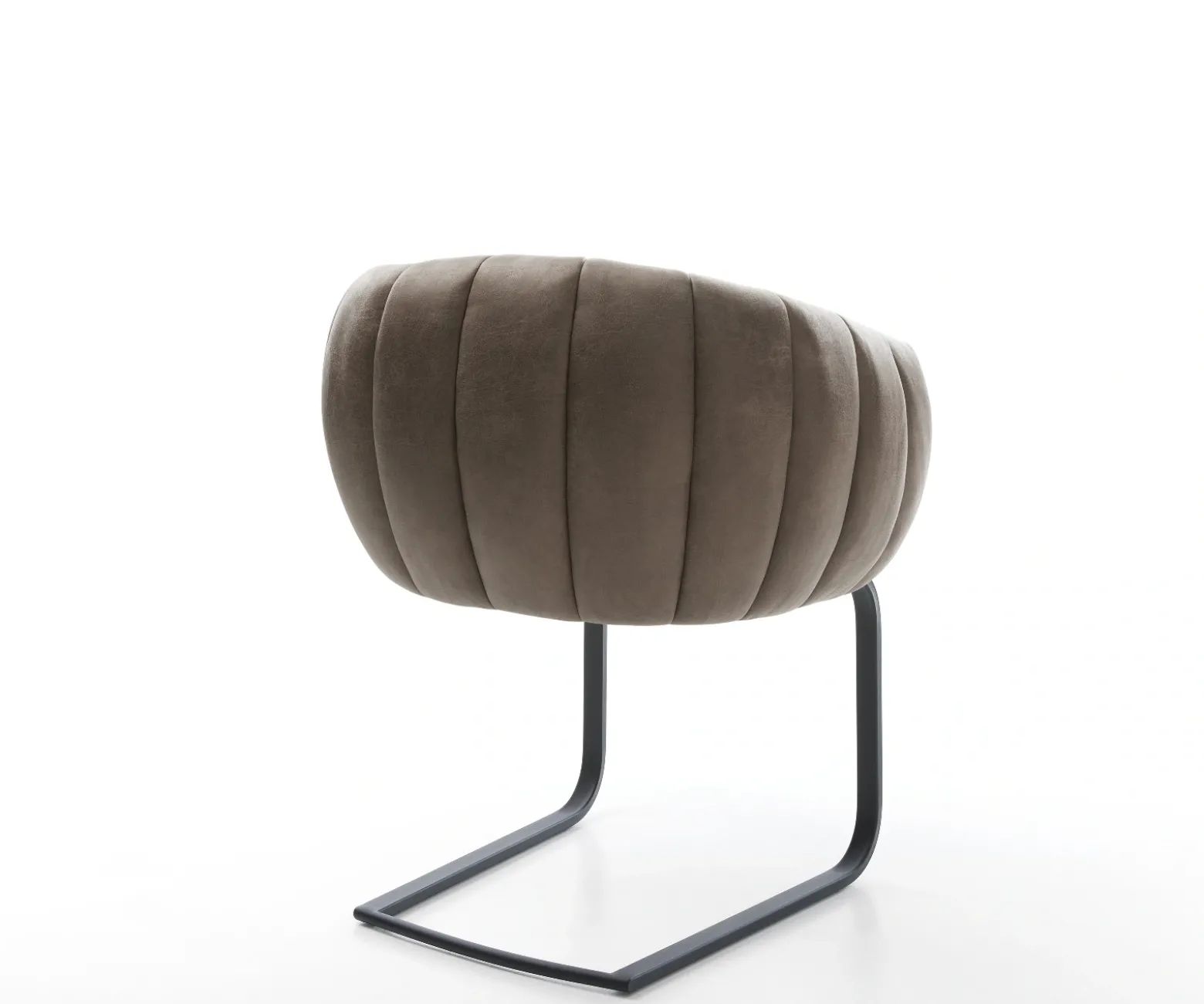 FreischwingerJada-Flex Mikrofaser Taupe Vintage Freischwinger flach Schwarz Taschenfederkern Sofort versandfertig