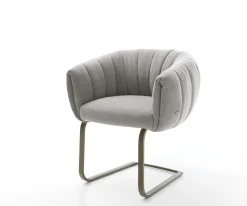 FreischwingerJada-Flex Strukturstoff Soft Grau Freischwinger flach Effektfinish Titan Taschenfederkern Sofort versandfertig