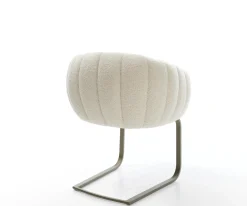 FreischwingerJada-Flex Teddystoff Beige Freischwinger flach Effektfinish Titan Taschenfederkern Sofort versandfertig