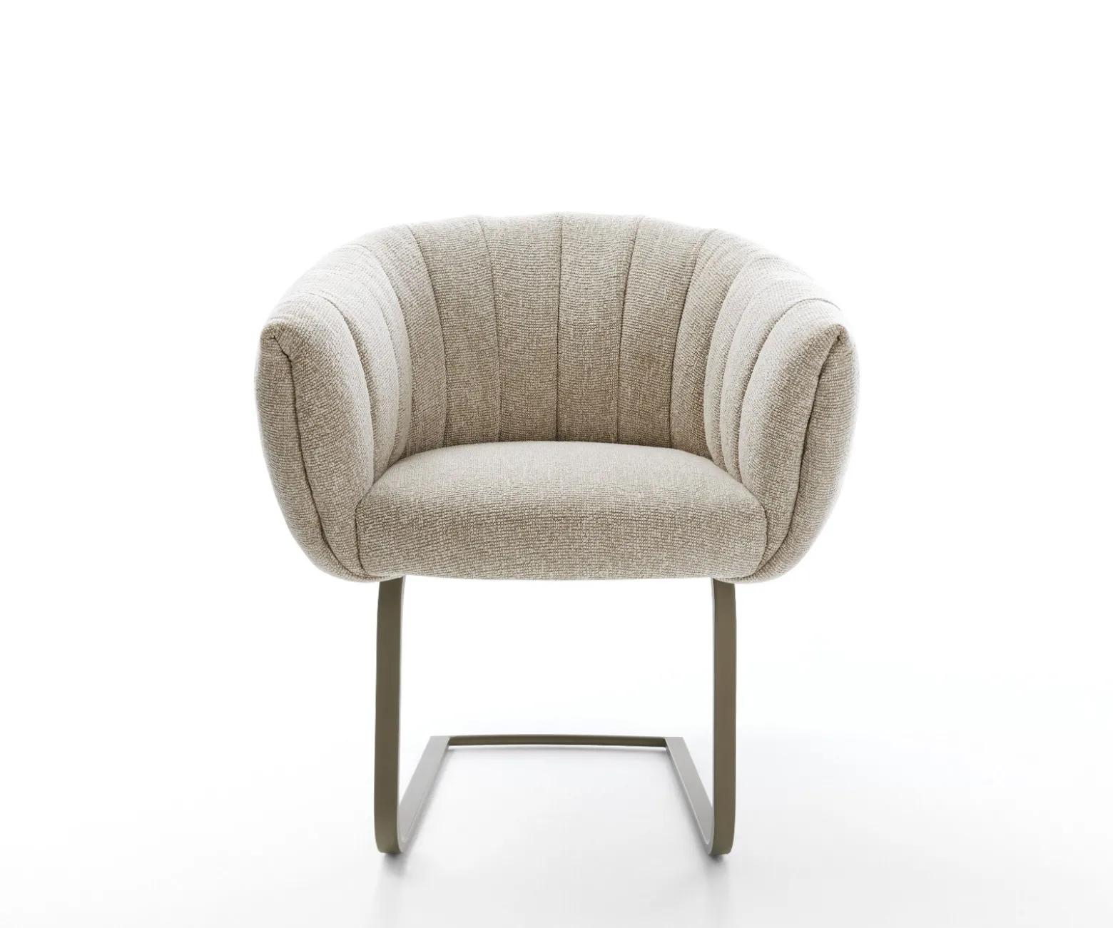 FreischwingerJada-Flex Webstoff Soft Beige Freischwinger flach Effektfinish Titan Taschenfederkern Sofort versandfertig