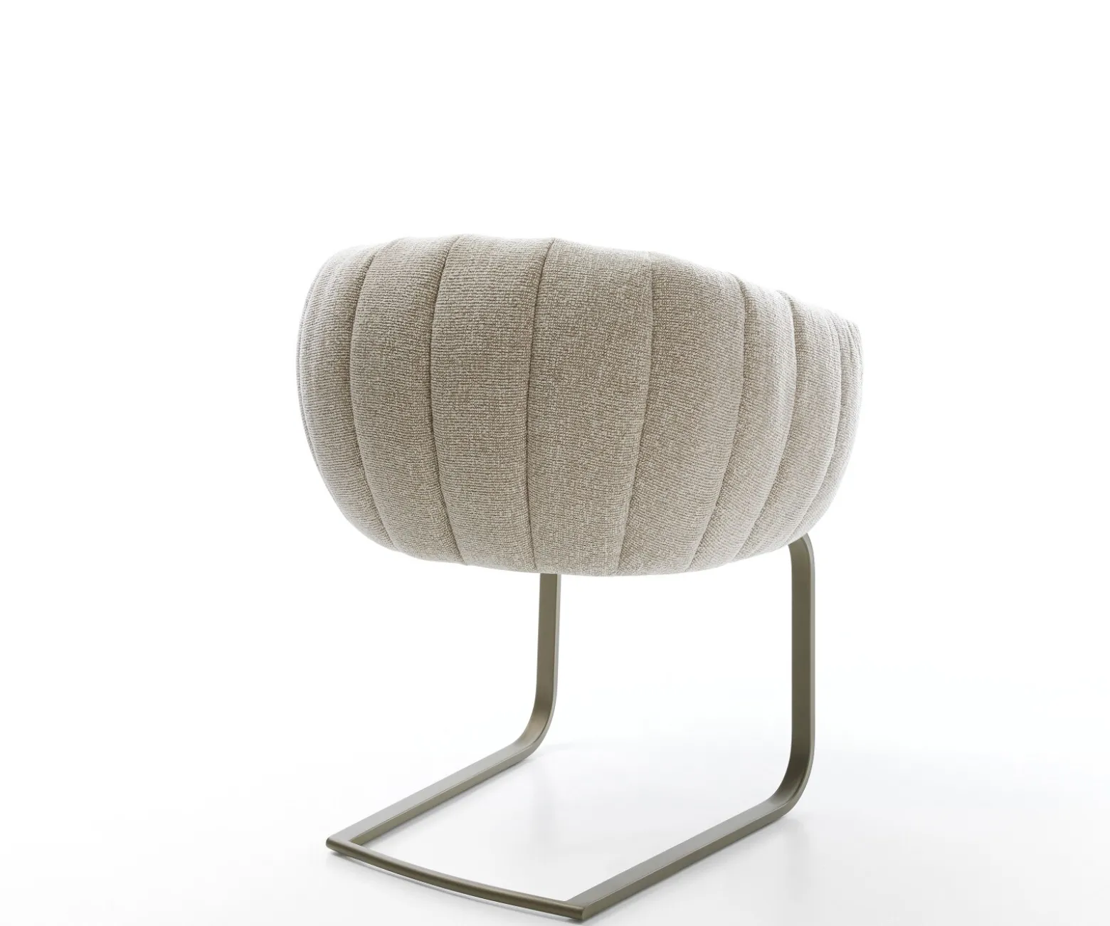 FreischwingerJada-Flex Webstoff Soft Beige Freischwinger flach Effektfinish Titan Taschenfederkern Sofort versandfertig