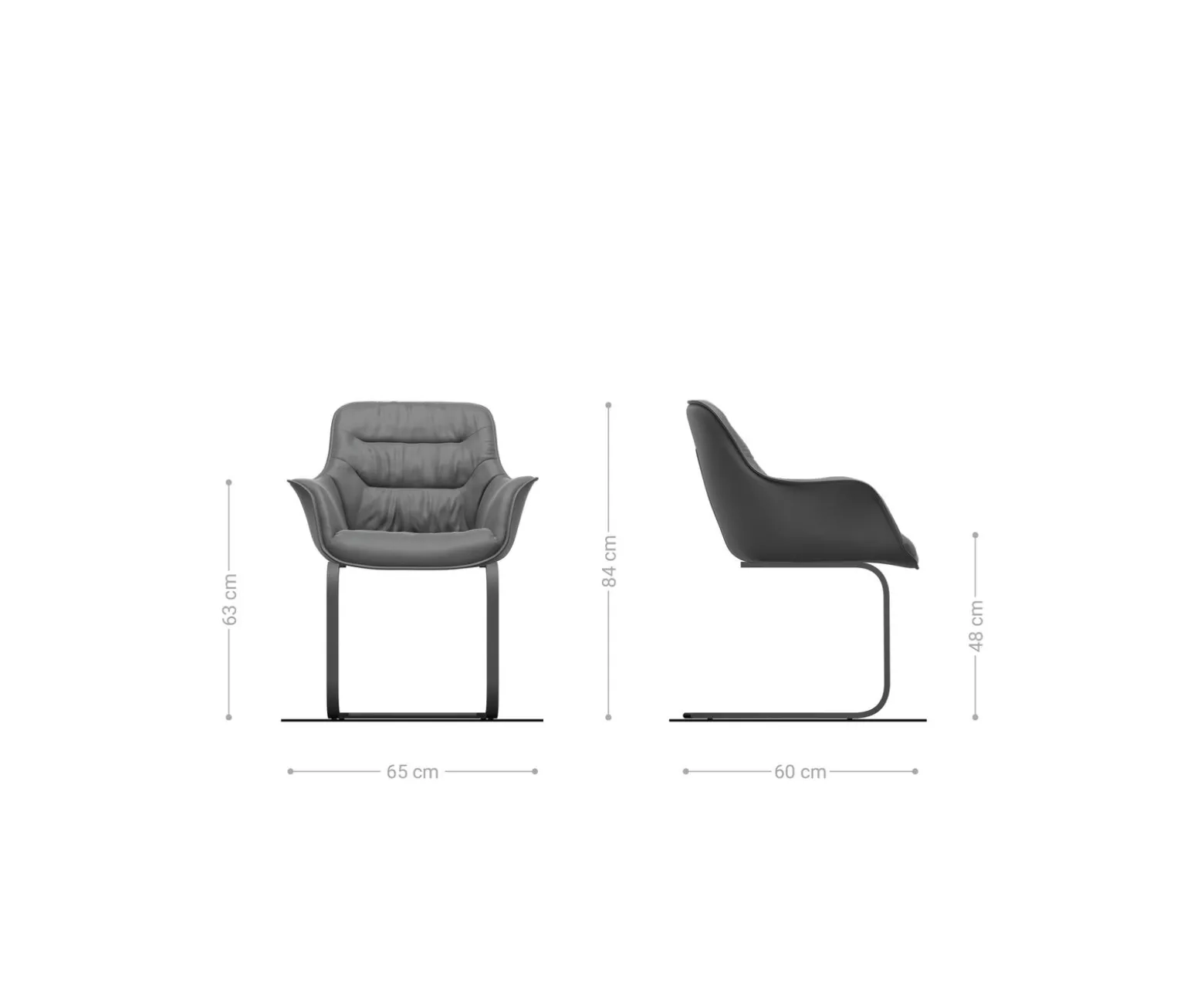 FreischwingerKaira-Flex Bouclé Soft Schlamm Freischwinger flach Graphit Sofort versandfertig