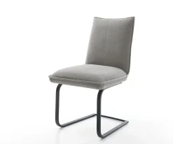 FreischwingerLelio-Flex Strukturstoff Soft Grau Freischwinger flach Schwarz Taschenfederkern Sofort versandfertig