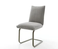 FreischwingerLelio-Flex Strukturstoff Soft Grau Freischwinger flach Effektfinish Titan Taschenfederkern Sofort versandfertig