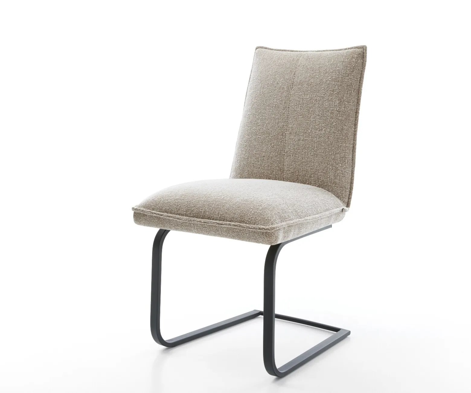 FreischwingerLelio-Flex Webstoff Soft Beige Freischwinger flach Schwarz Taschenfederkern Sofort versandfertig