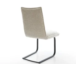 FreischwingerLelio-Flex Webstoff Soft Beige Freischwinger flach Schwarz Taschenfederkern Sofort versandfertig