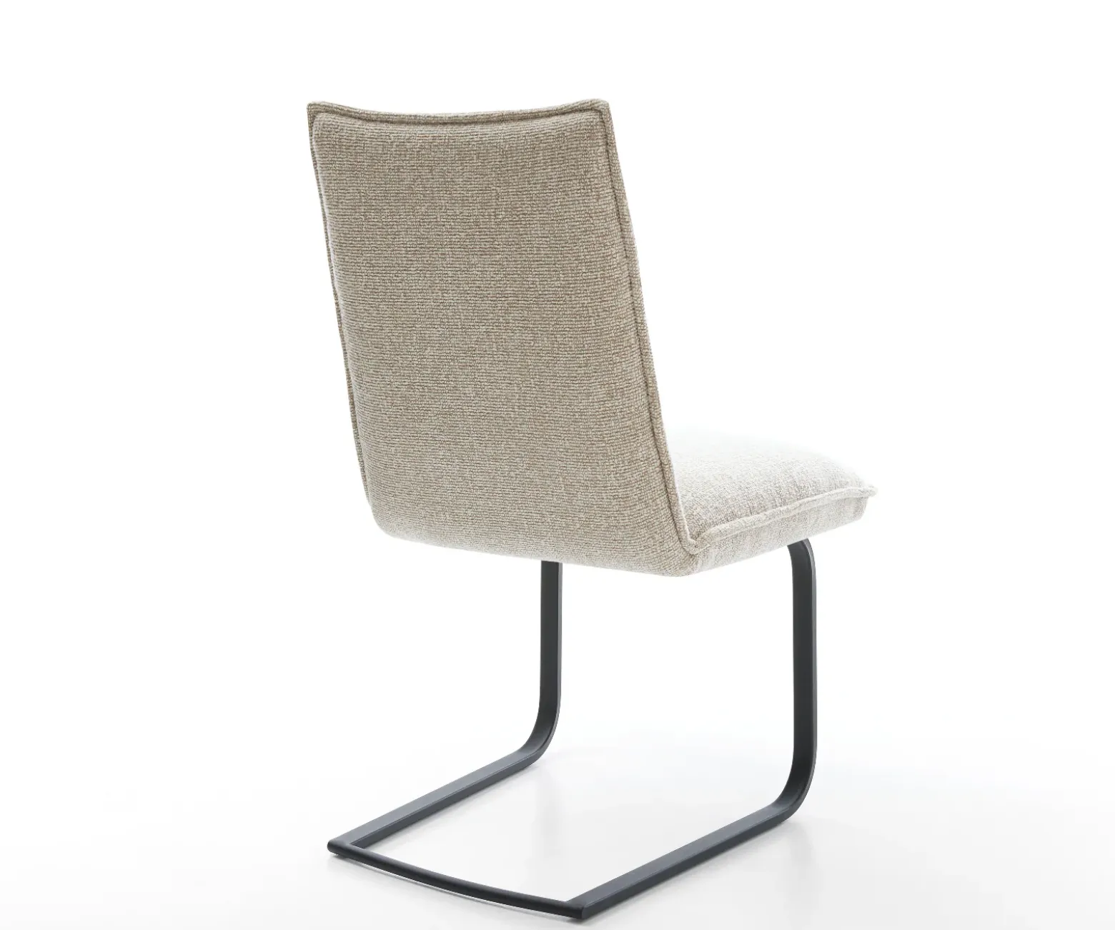 FreischwingerLelio-Flex Webstoff Soft Beige Freischwinger flach Schwarz Taschenfederkern Sofort versandfertig