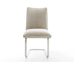 FreischwingerLelio-Flex Webstoff Soft Beige Freischwinger flach Edelstahl Taschenfederkern Sofort versandfertig