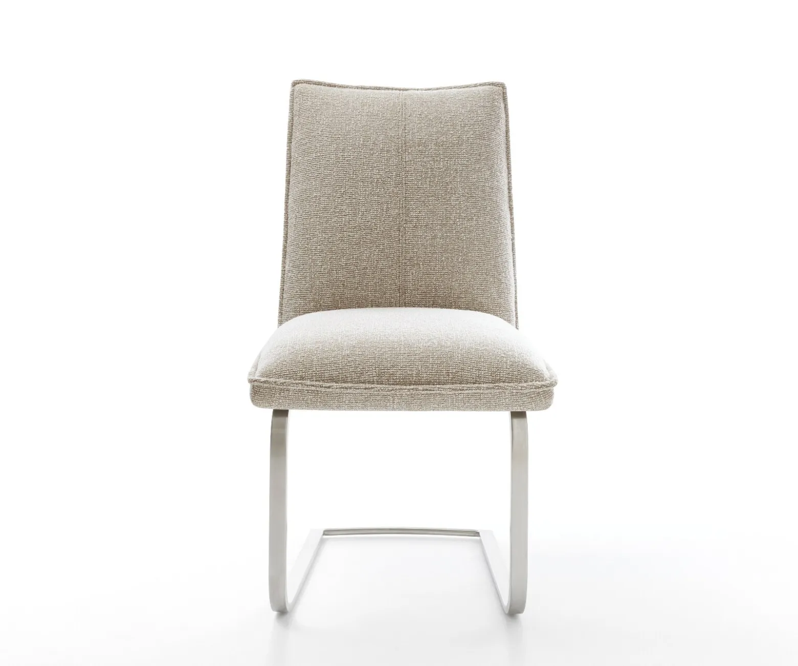 FreischwingerLelio-Flex Webstoff Soft Beige Freischwinger flach Edelstahl Taschenfederkern Sofort versandfertig