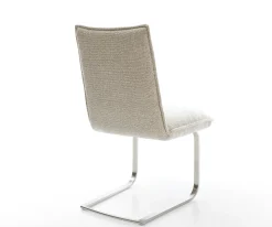 FreischwingerLelio-Flex Webstoff Soft Beige Freischwinger flach Edelstahl Taschenfederkern Sofort versandfertig