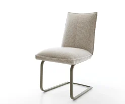 FreischwingerLelio-Flex Webstoff Soft Beige Freischwinger flach Effektfinish Titan Taschenfederkern Sofort versandfertig