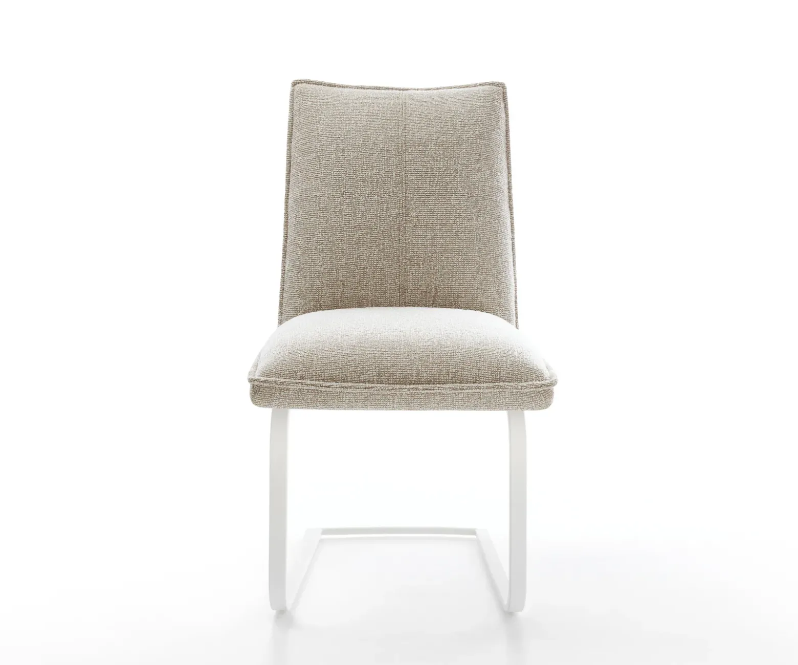 FreischwingerLelio-Flex Webstoff Soft Beige Freischwinger flach Weiß Taschenfederkern Sofort versandfertig