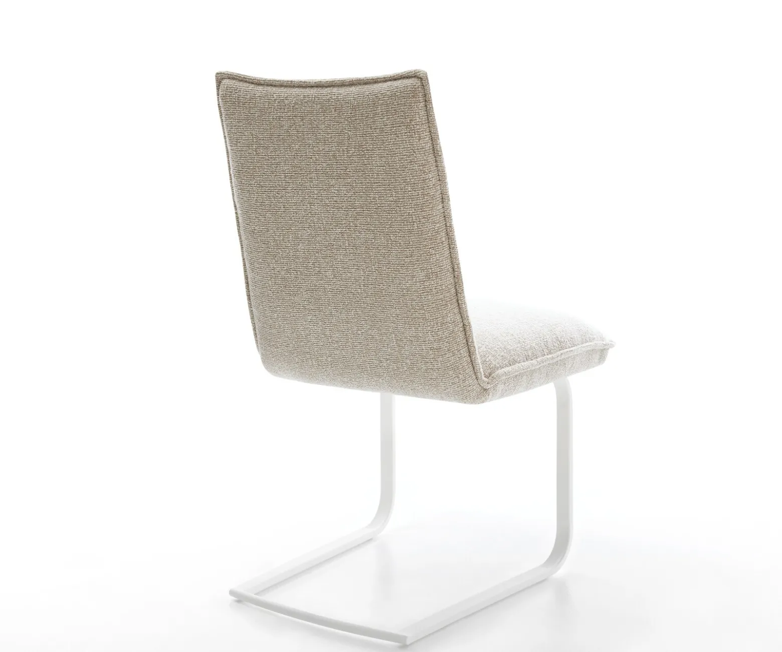 FreischwingerLelio-Flex Webstoff Soft Beige Freischwinger flach Weiß Taschenfederkern Sofort versandfertig