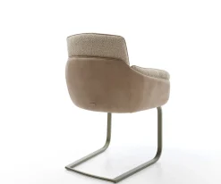 FreischwingerLuan-Flex mit Armlehnen Materialmix Schlamm Freischwinger flach Effektfinish Titan Sofort versandfertig