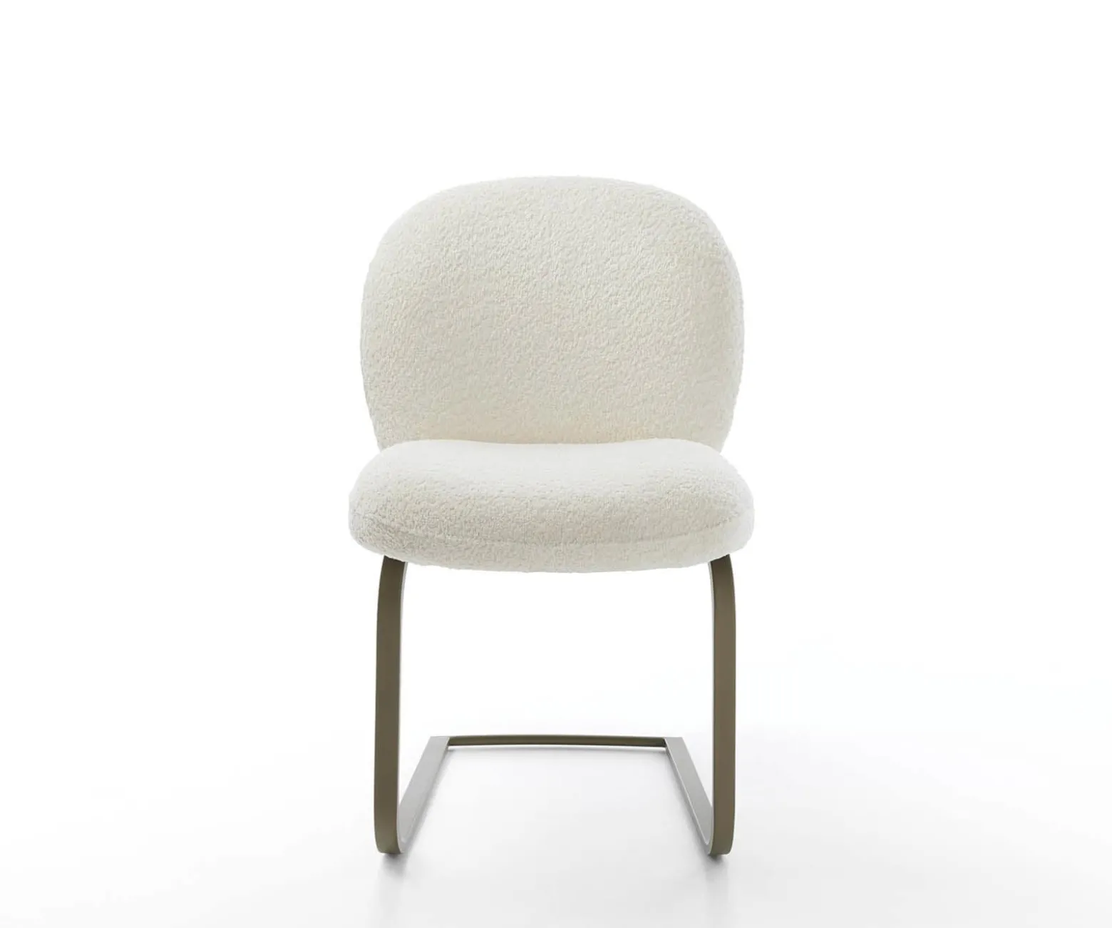FreischwingerNube-Flex Bouclé Weiß Freischwinger flach Effektfinish Titan Taschenfederkern Sofort versandfertig