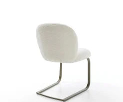 FreischwingerNube-Flex Bouclé Weiß Freischwinger flach Effektfinish Titan Taschenfederkern Sofort versandfertig