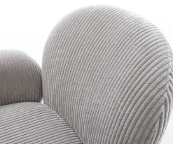 FreischwingerNube-Flex mit Armlehnen Cord Silbergrau Freischwinger flach Effektfinish Titan Taschenfederkern Sofort versandfertig