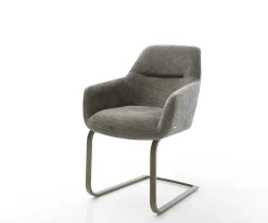 FreischwingerPejo-Flex Bouclé Soft Schlamm Freischwinger flach Effektfinish Titan Taschenfederkern Sofort versandfertig