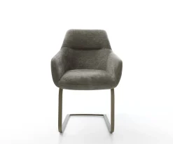 FreischwingerPejo-Flex Bouclé Soft Schlamm Freischwinger flach Effektfinish Titan Taschenfederkern Sofort versandfertig