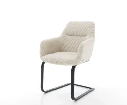 FreischwingerPejo-Flex Cord Beige Freischwinger flach Schwarz Taschenfederkern Sofort versandfertig