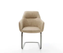 FreischwingerPejo-Flex Mikrofaser Beige Vintage Freischwinger flach Graphit Taschenfederkern Sofort versandfertig