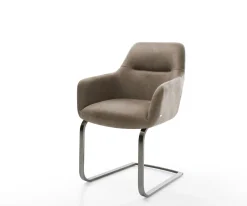 FreischwingerPejo-Flex Mikrofaser Taupe Vintage Freischwinger flach Graphit Taschenfederkern Sofort versandfertig